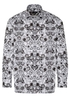 ETERNA LANGE MOUW OVERHEMD COMFORT FIT SATIJNBINDING ZWART/WIT PRINT