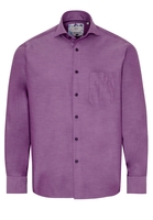 ETERNA LANGE MOUW OVERHEMD COMFORT FIT SOFT TAILORING TWILL AUBERGINE