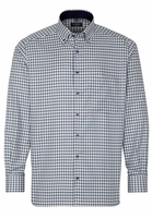 ETERNA LANGE MOUW OVERHEMD COMFORT FIT TWILL GROEN/GEEL GERUIT