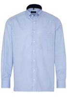 ETERNA LANGE MOUW OVERHEMD COMFORT FIT TWILL LICHT BLAUW / WIT GERUIT