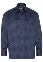 ETERNA LANGE MOUW OVERHEMD COMFORT FIT TWILL MARINEBLAU PRINT