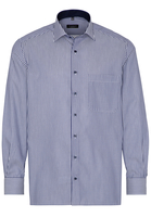 ETERNA LANGE MOUW OVERHEMD COMFORT FIT TWILL MARINEBLAUW GESTREEPT