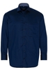 ETERNA LANGE MOUW OVERHEMD COMFORT FIT TWILL MARINEBLAUW MET RELIËF