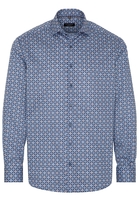 ETERNA LANGE MOUW OVERHEMD COMFORT FIT TWILL MARINEBLAUW PRINT