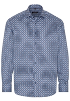 ETERNA LANGE MOUW OVERHEMD COMFORT FIT TWILL MARINEBLAUW PRINT