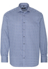 ETERNA LANGE MOUW OVERHEMD COMFORT FIT TWILL NAVY / LICHTBLAUW PRINT