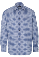 ETERNA LANGE MOUW OVERHEMD COMFORT FIT TWILL NAVY / LICHTBLAUW PRINT