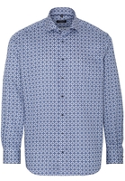 ETERNA LANGE MOUW OVERHEMD COMFORT FIT TWILL NAVY / LICHTBLAUW PRINT