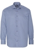 ETERNA LANGE MOUW OVERHEMD COMFORT FIT TWILL NAVY / LICHTBLAUW PRINT