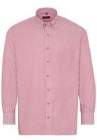 ETERNA LANGE MOUW OVERHEMD COMFORT FIT TWILL ROOD GESTREEPT