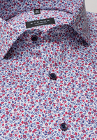 ETERNA LANGE MOUW OVERHEMD COMFORT FIT TWILL ROOD/BLAUW PRINT
