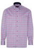 ETERNA LANGE MOUW OVERHEMD COMFORT FIT TWILL ROZE / LICHTBLAUW GERUIT