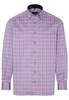 ETERNA LANGE MOUW OVERHEMD COMFORT FIT TWILL ROZE / LICHTBLAUW GERUIT