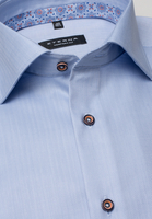ETERNA LANGE MOUW OVERHEMD COMFORT FIT VISGRAAT - LICHTBLAUW MET