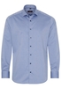 ETERNA LANGE MOUW OVERHEMD MODERN FIT BLAUW MET RELIËF