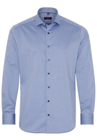 ETERNA LANGE MOUW OVERHEMD MODERN FIT BLAUW MET RELIËF