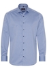 ETERNA LANGE MOUW OVERHEMD MODERN FIT BLAUW MET RELIËF