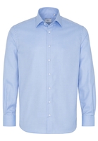 ETERNA LANGE MOUW OVERHEMD MODERN FIT BLAUW MET RELIËF