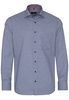 ETERNA LANGE MOUW OVERHEMD MODERN FIT JEANS BLAUW MET RELIËF