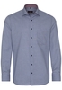 ETERNA LANGE MOUW OVERHEMD MODERN FIT JEANS BLAUW MET RELIËF