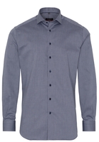 ETERNA LANGE MOUW OVERHEMD MODERN FIT MARINEBLAUW MET RELIËF