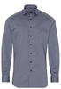 ETERNA LANGE MOUW OVERHEMD MODERN FIT MARINEBLAUW MET RELIËF