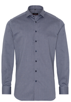 ETERNA LANGE MOUW OVERHEMD MODERN FIT MARINEBLAUW MET RELIËF
