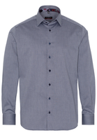 ETERNA LANGE MOUW OVERHEMD MODERN FIT MARINEBLAUW MET RELIËF
