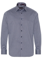ETERNA LANGE MOUW OVERHEMD MODERN FIT MARINEBLAUW MET RELIËF