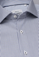 ETERNA LANGE MOUW OVERHEMD MODERN FIT NAVY / WIT GESTREEPT