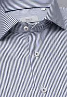 ETERNA LANGE MOUW OVERHEMD MODERN FIT NAVY / WIT GESTREEPT
