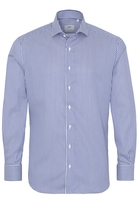 ETERNA LANGE MOUW OVERHEMD MODERN FIT NAVY / WIT GESTREEPT