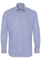 ETERNA LANGE MOUW OVERHEMD MODERN FIT NAVY / WIT GESTREEPT