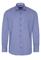 ETERNA LANGE MOUW OVERHEMD MODERN FIT BLAUW MET RELIËF