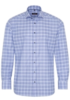 ETERNA LANGE MOUW OVERHEMD MODERN FIT COOL SHIRT TWILL BLAUW GERUIT