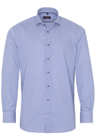 ETERNA LANGE MOUW OVERHEMD MODERN FIT COOL SHIRT TWILL BLAUW GESTREEPT