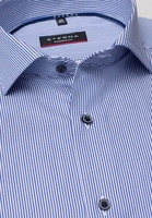 ETERNA LANGE MOUW OVERHEMD MODERN FIT COOL SHIRT TWILL BLAUW GESTREEPT