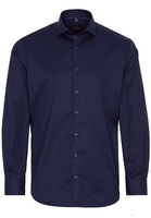 ETERNA LANGE MOUW OVERHEMD MODERN FIT COVER SHIRT TWILL MARINEBLAUW