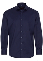 ETERNA LANGE MOUW OVERHEMD MODERN FIT COVER SHIRT TWILL MARINEBLAUW