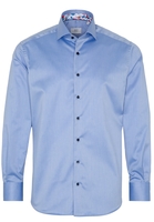 ETERNA LANGE MOUW OVERHEMD MODERN FIT GENTLE SHIRT TWILL BLAUW UNI