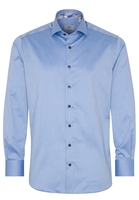 ETERNA LANGE MOUW OVERHEMD MODERN FIT GENTLE SHIRT TWILL LICHTBLAUW
