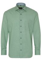 ETERNA LANGE MOUW OVERHEMD MODERN FIT GROEN/WIT MET RELIËF