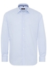 ETERNA LANGE MOUW OVERHEMD MODERN FIT KEPERBINDING LICHT BLAUW / WIT