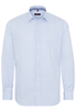 ETERNA LANGE MOUW OVERHEMD MODERN FIT KEPERBINDING LICHT BLAUW / WIT