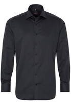 ETERNA LANGE MOUW OVERHEMD MODERN FIT KETTLANCÈ ANTRACIET MET RELIËF