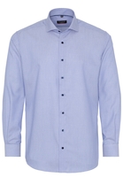 ETERNA LANGE MOUW OVERHEMD MODERN FIT KETTLANCÈ BLAUW MET RELIËF
