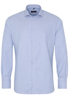 ETERNA LANGE MOUW OVERHEMD MODERN FIT KETTLANCÈ BLAUW MET RELIËF