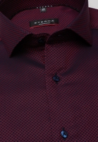 ETERNA LANGE MOUW OVERHEMD MODERN FIT KETTLANCÈ BORDEAUX MET RELIËF