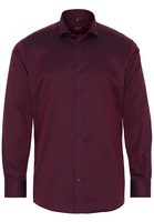 ETERNA LANGE MOUW OVERHEMD MODERN FIT KETTLANCÈ BORDEAUX MET RELIËF