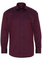 ETERNA LANGE MOUW OVERHEMD MODERN FIT KETTLANCÈ BORDEAUX MET RELIËF